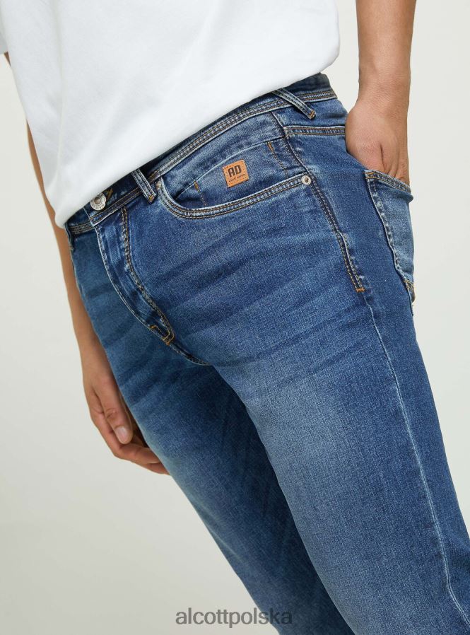 odzież Alcott Dżinsy skinny fit z elastycznego denimu d002 średni ciemnoniebieski mężczyźni 2TXFF61150