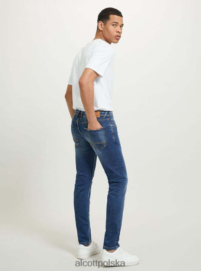 odzież Alcott Dżinsy skinny fit z elastycznego denimu d002 średni ciemnoniebieski mężczyźni 2TXFF61150