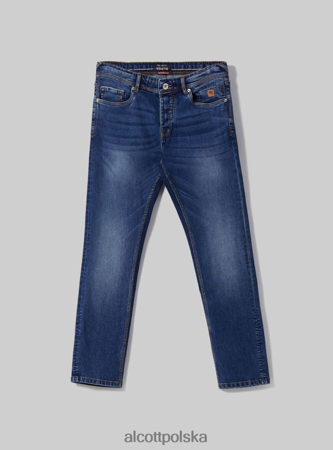 odzież Alcott Dżinsy skinny fit z elastycznego denimu d002 średni ciemnoniebieski mężczyźni 2TXFF61150
