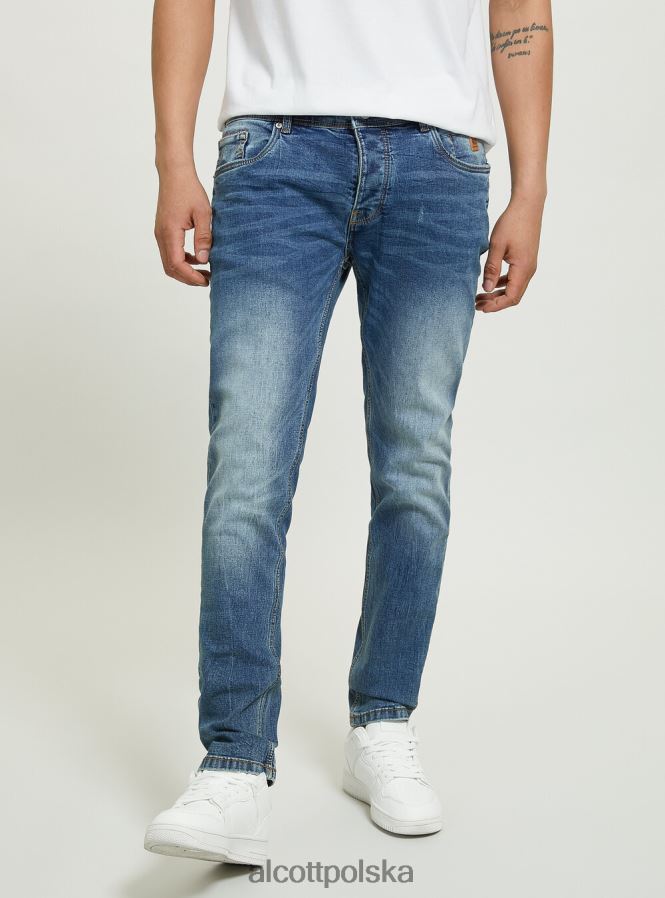 odzież Alcott Dżinsy skinny fit z elastycznego denimu d002 średni ciemnoniebieski mężczyźni 2TXFF61152