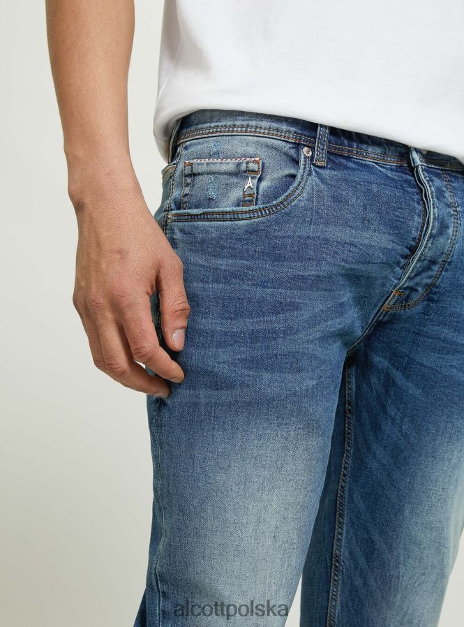 odzież Alcott Dżinsy skinny fit z elastycznego denimu d002 średni ciemnoniebieski mężczyźni 2TXFF61152