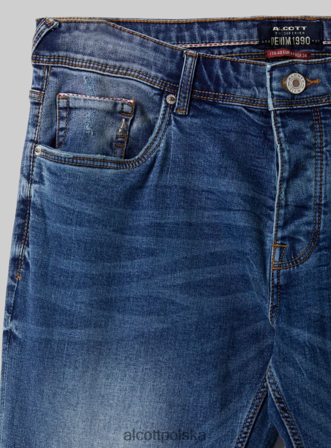 odzież Alcott Dżinsy skinny fit z elastycznego denimu d002 średni ciemnoniebieski mężczyźni 2TXFF61152