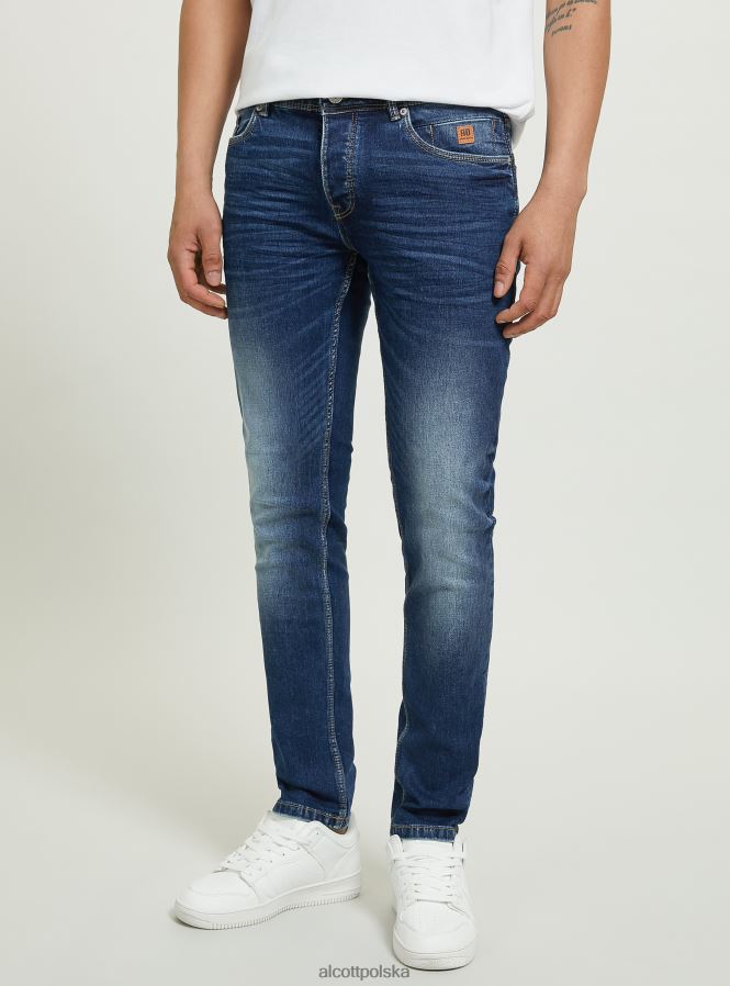 odzież Alcott Dżinsy skinny fit z elastycznego denimu d002 średni ciemnoniebieski mężczyźni 2TXFF6692