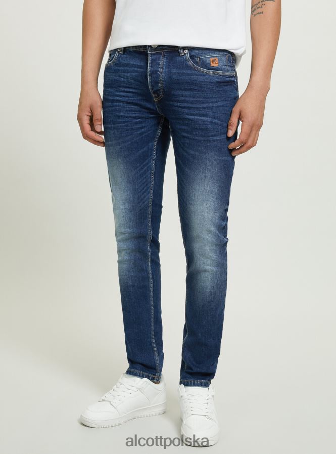 odzież Alcott Dżinsy skinny fit z elastycznego denimu d002 średni ciemnoniebieski mężczyźni 2TXFF6692