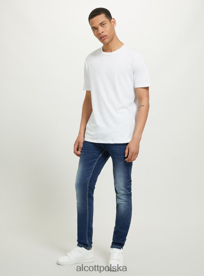 odzież Alcott Dżinsy skinny fit z elastycznego denimu d002 średni ciemnoniebieski mężczyźni 2TXFF6692
