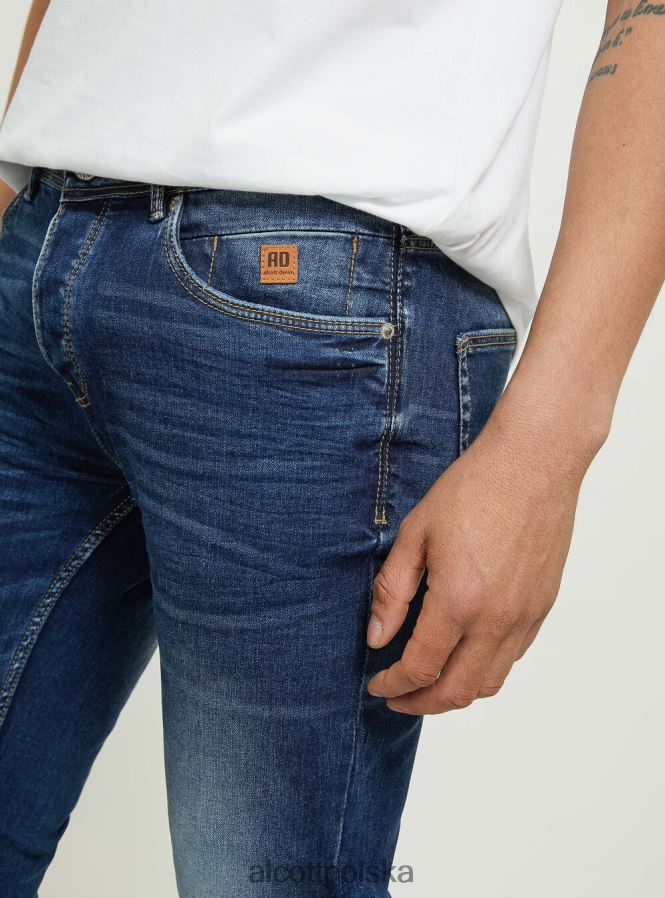 odzież Alcott Dżinsy skinny fit z elastycznego denimu d002 średni ciemnoniebieski mężczyźni 2TXFF6692