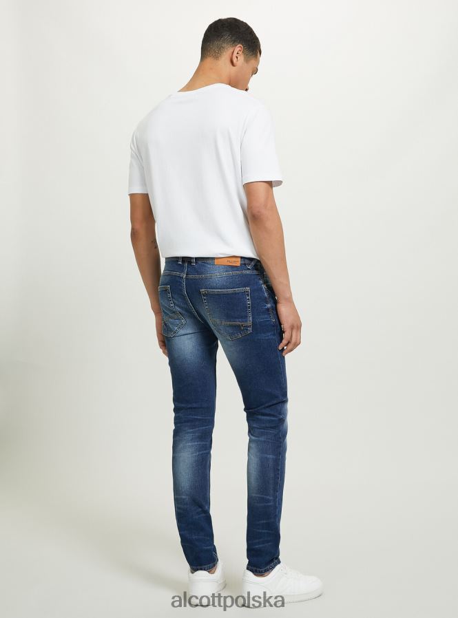 odzież Alcott Dżinsy skinny fit z elastycznego denimu d002 średni ciemnoniebieski mężczyźni 2TXFF6692