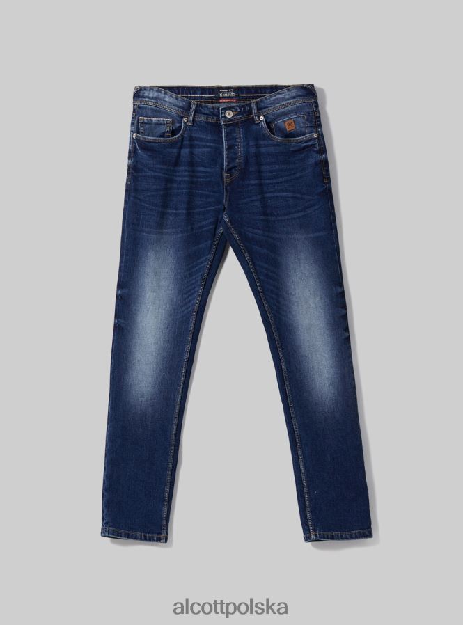 odzież Alcott Dżinsy skinny fit z elastycznego denimu d002 średni ciemnoniebieski mężczyźni 2TXFF6692