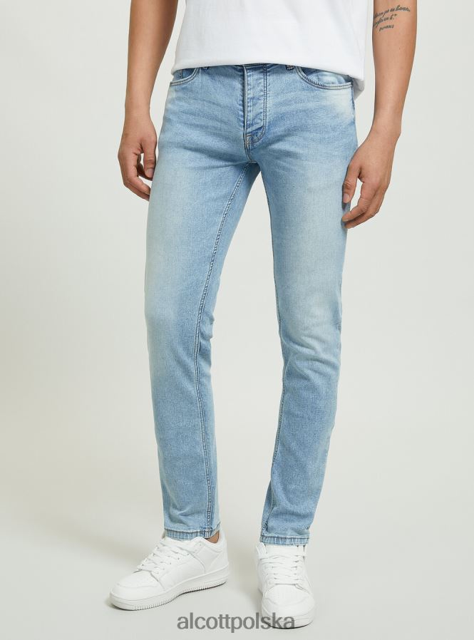 odzież Alcott Dżinsy skinny fit z elastycznego denimu d002 średni ciemnoniebieski mężczyźni 2TXFF6852