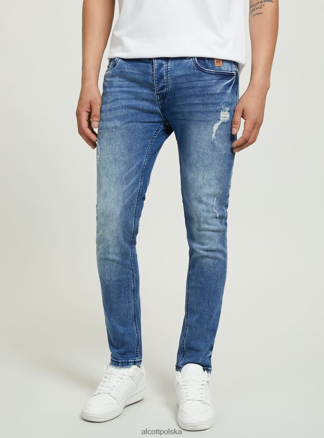 odzież Alcott Dżinsy skinny fit z elastycznego denimu d002 średni ciemnoniebieski mężczyźni 2TXFF6921