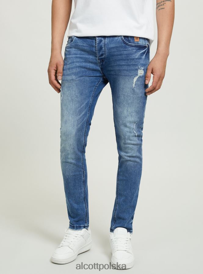 odzież Alcott Dżinsy skinny fit z elastycznego denimu d002 średni ciemnoniebieski mężczyźni 2TXFF6921