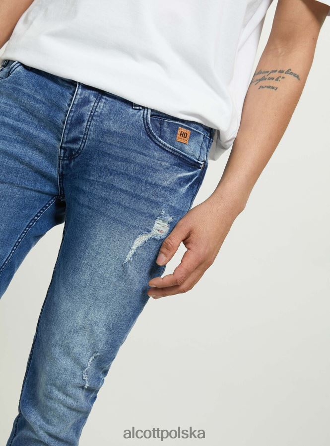 odzież Alcott Dżinsy skinny fit z elastycznego denimu d002 średni ciemnoniebieski mężczyźni 2TXFF6921