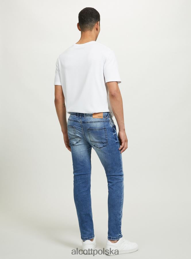 odzież Alcott Dżinsy skinny fit z elastycznego denimu d002 średni ciemnoniebieski mężczyźni 2TXFF6921