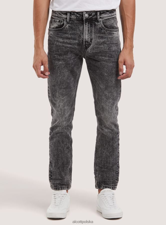 odzież Alcott Dżinsy slim fit d000 czarny mężczyźni 2TXFF61181