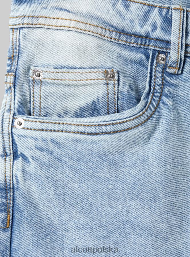 odzież Alcott Dżinsy slim fit ze stretchem i przetarciami d007 jasny lazur mężczyźni 2TXFF6686