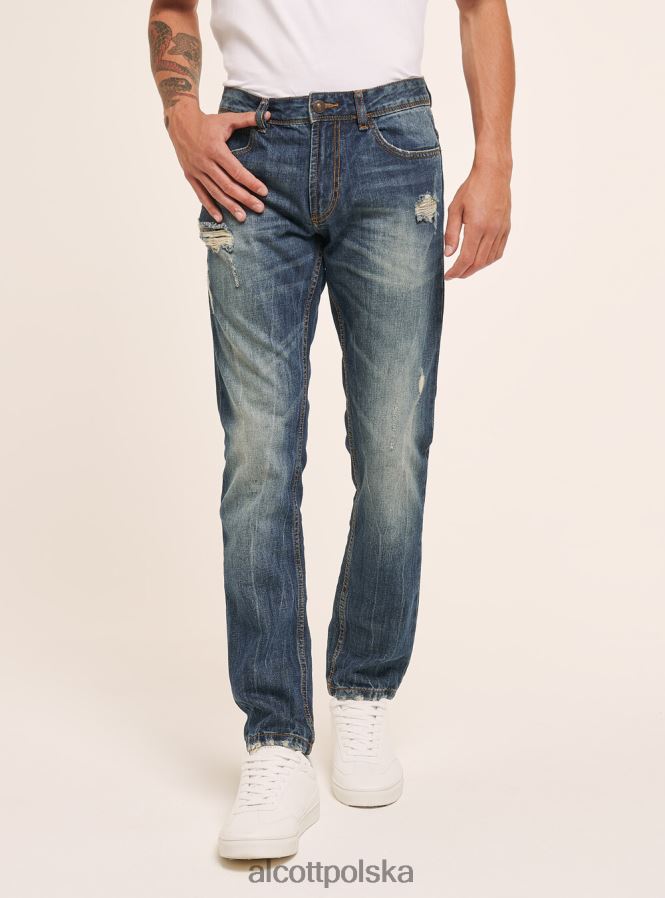 odzież Alcott dżinsy o dopasowanym kroju lazur mężczyźni 2TXFF6806