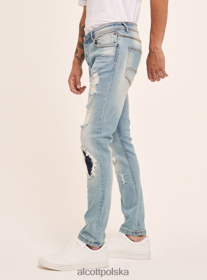 odzież Alcott dżinsy o obcisłym kroju niebieski mężczyźni 2TXFF6902