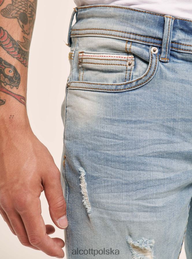 odzież Alcott dżinsy o obcisłym kroju niebieski mężczyźni 2TXFF6902