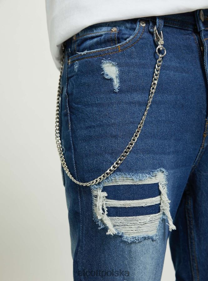 odzież Alcott dżinsy o swobodnym kroju z przetarciami d004 średni jasnoniebieski mężczyźni 2TXFF61044