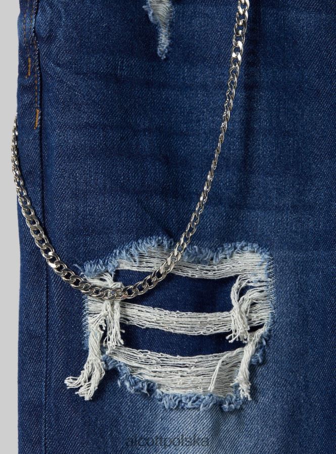 odzież Alcott dżinsy o swobodnym kroju z przetarciami d004 średni jasnoniebieski mężczyźni 2TXFF61044