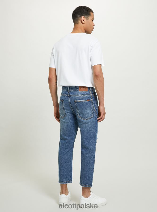 odzież Alcott dżinsy o swobodnym kroju z przetarciami d004 średni jasnoniebieski mężczyźni 2TXFF6875