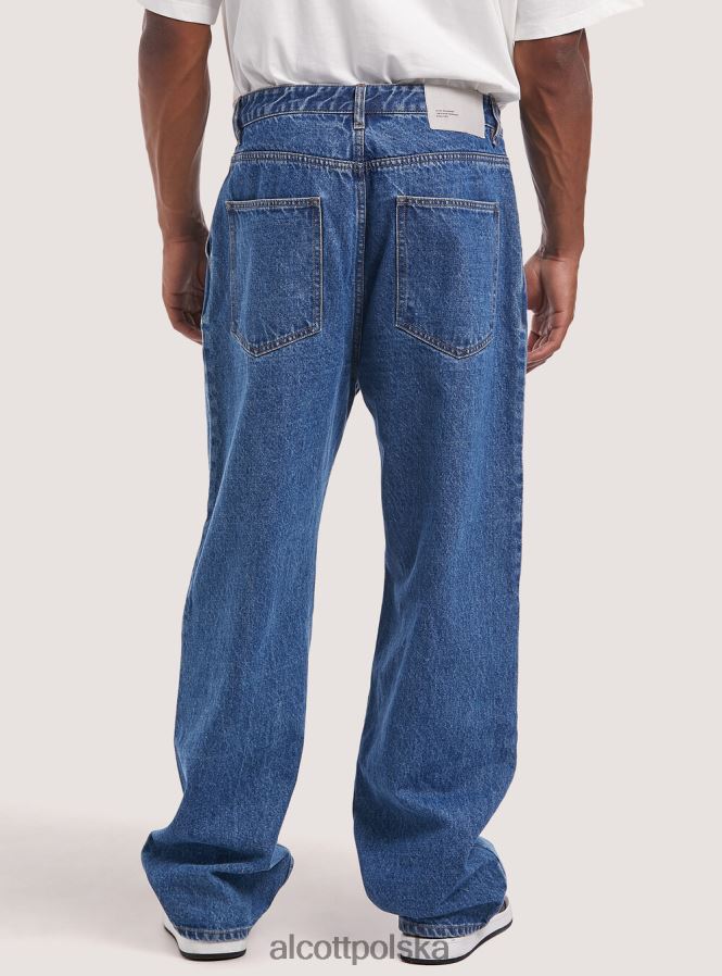 odzież Alcott dżinsy z szeroką nogawką i zakładkami d004 średni jasnoniebieski mężczyźni 2TXFF61045