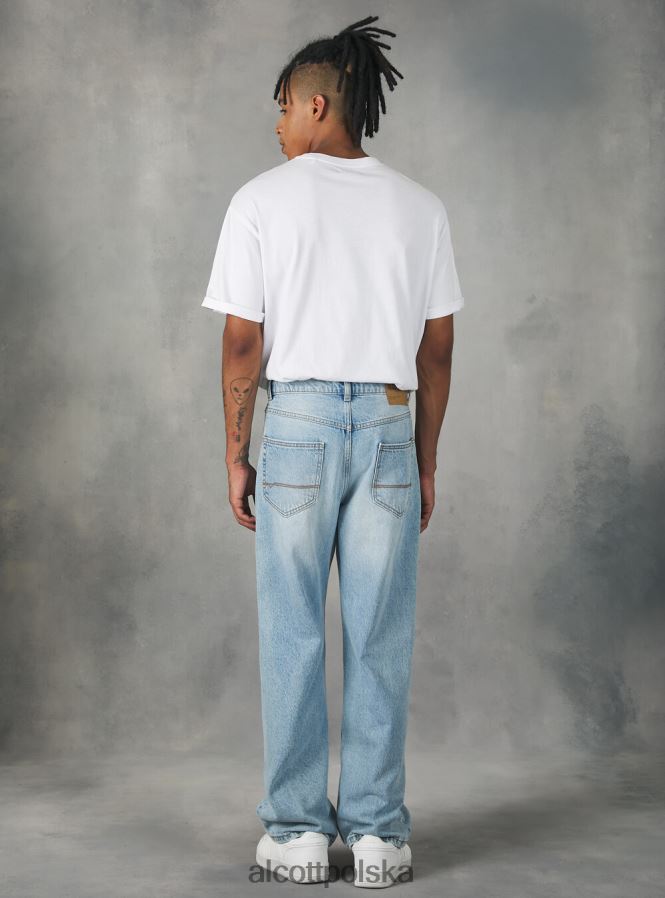 odzież Alcott luźne jeansy d003 średni niebieski mężczyźni 2TXFF61086