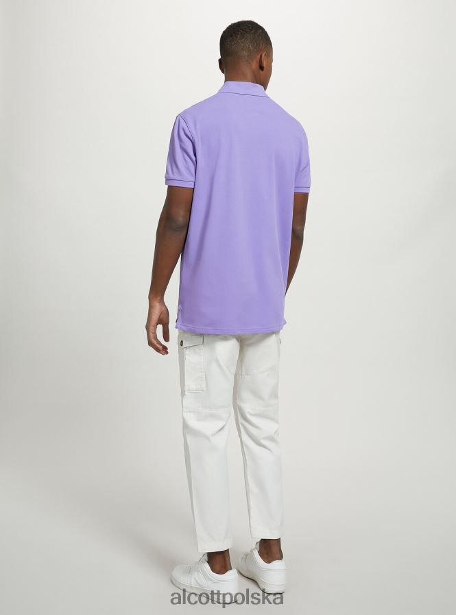 odzież Alcott Koszulka polo z bawełny pikowej z haftem w3 biały mężczyźni 2TXFF61023