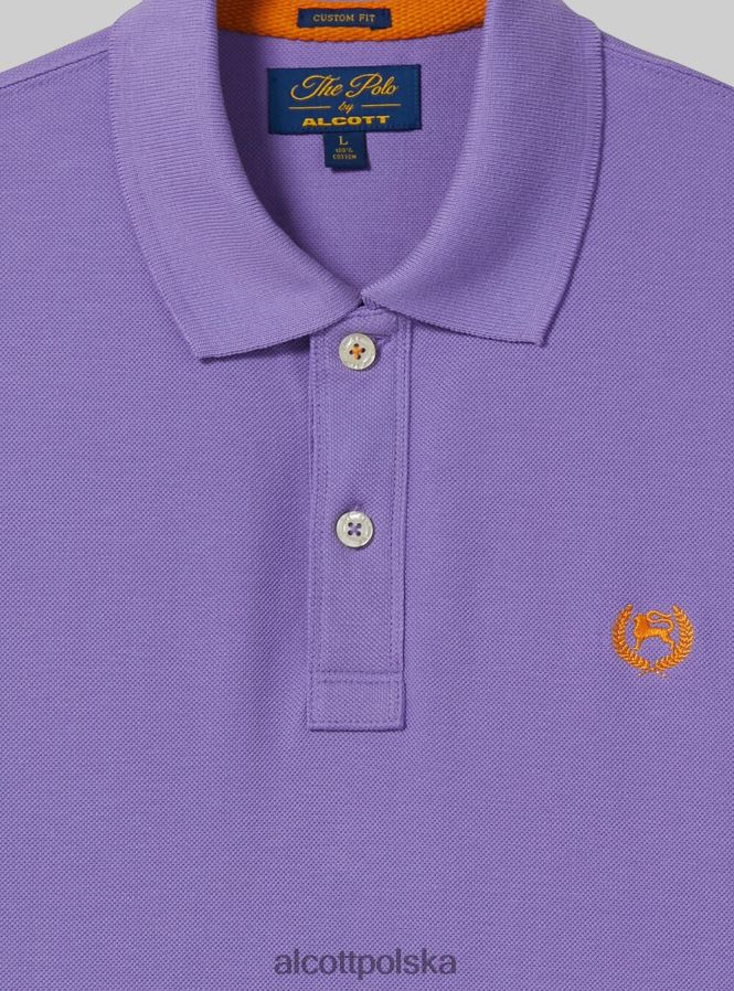 odzież Alcott Koszulka polo z bawełny pikowej z haftem w3 biały mężczyźni 2TXFF61023