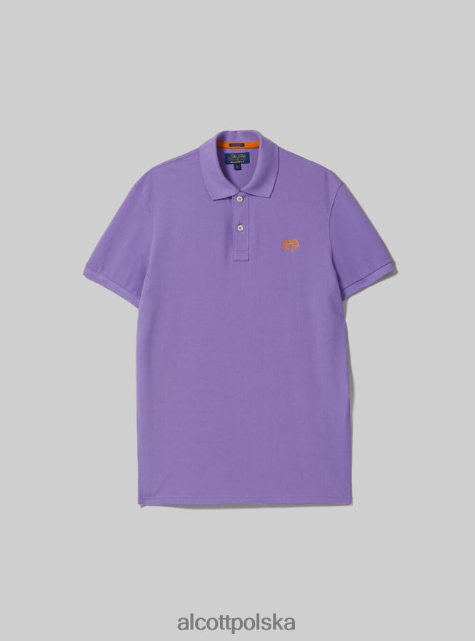 odzież Alcott Koszulka polo z bawełny pikowej z haftem w3 biały mężczyźni 2TXFF61023