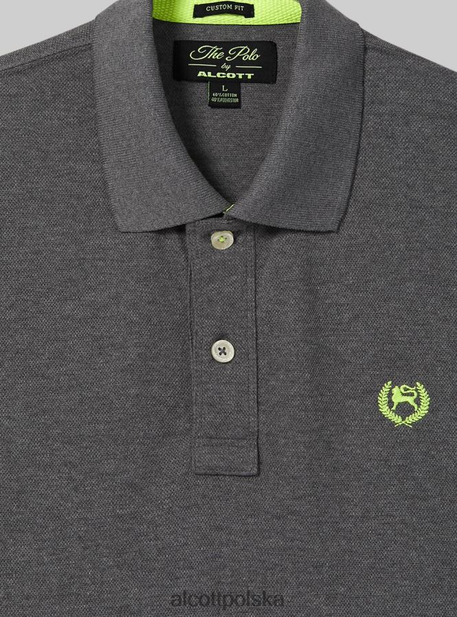 odzież Alcott Koszulka polo z bawełny pikowej z haftem w3 biały mężczyźni 2TXFF61142