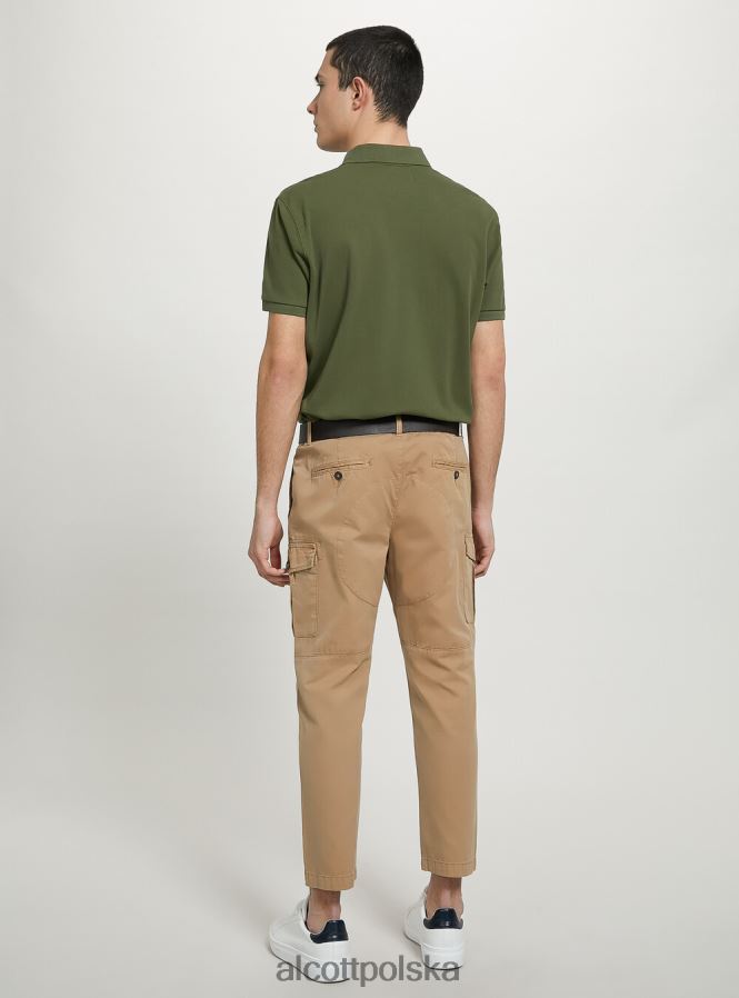 odzież Alcott Koszulka polo z bawełny pikowej z haftem w3 biały mężczyźni 2TXFF61159