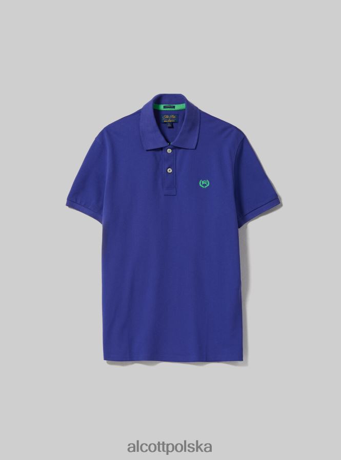 odzież Alcott Koszulka polo z bawełny pikowej z haftem w3 biały mężczyźni 2TXFF6690