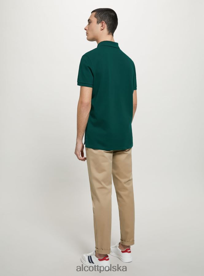 odzież Alcott Koszulka polo z bawełny pikowej z haftem w3 biały mężczyźni 2TXFF6720