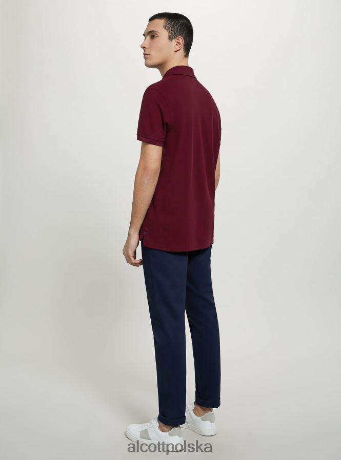 odzież Alcott Koszulka polo z bawełny pikowej z haftem w3 biały mężczyźni 2TXFF6771