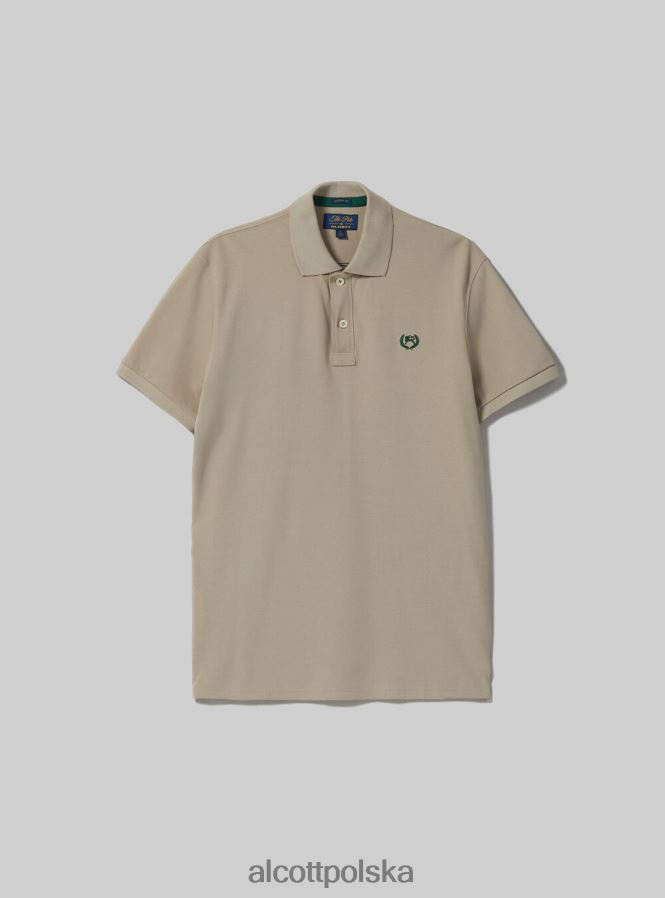 odzież Alcott Koszulka polo z bawełny pikowej z haftem w3 biały mężczyźni 2TXFF6845