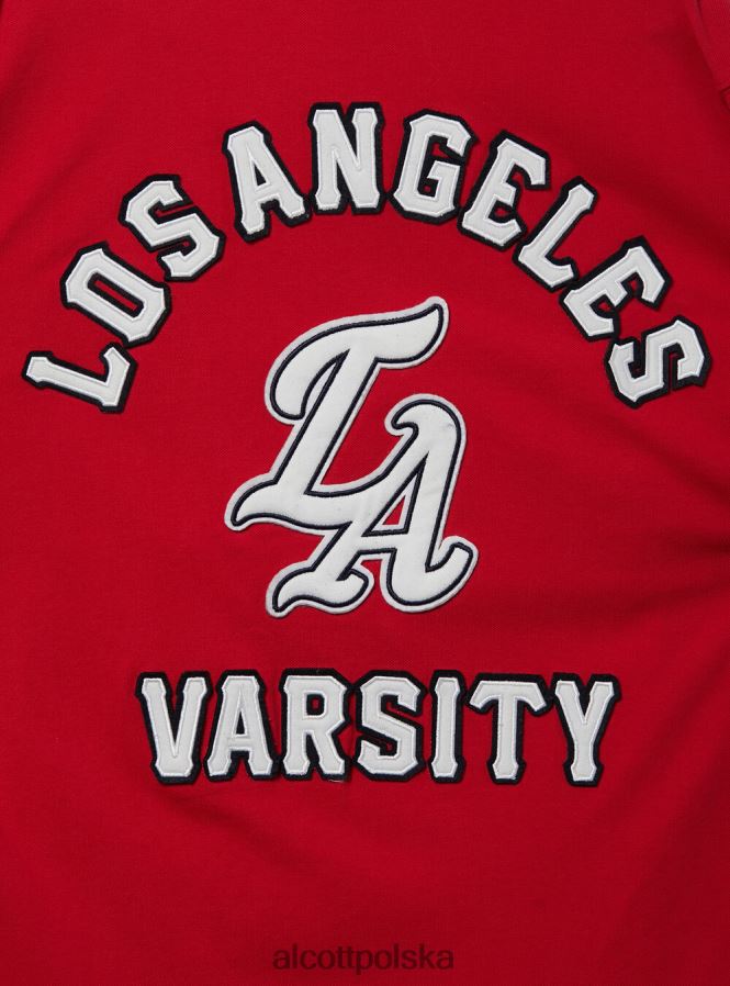 odzież Alcott bawełniana koszulka polo z naszywką uniwersytecką c0020 złamana biel mężczyźni 2TXFF6796