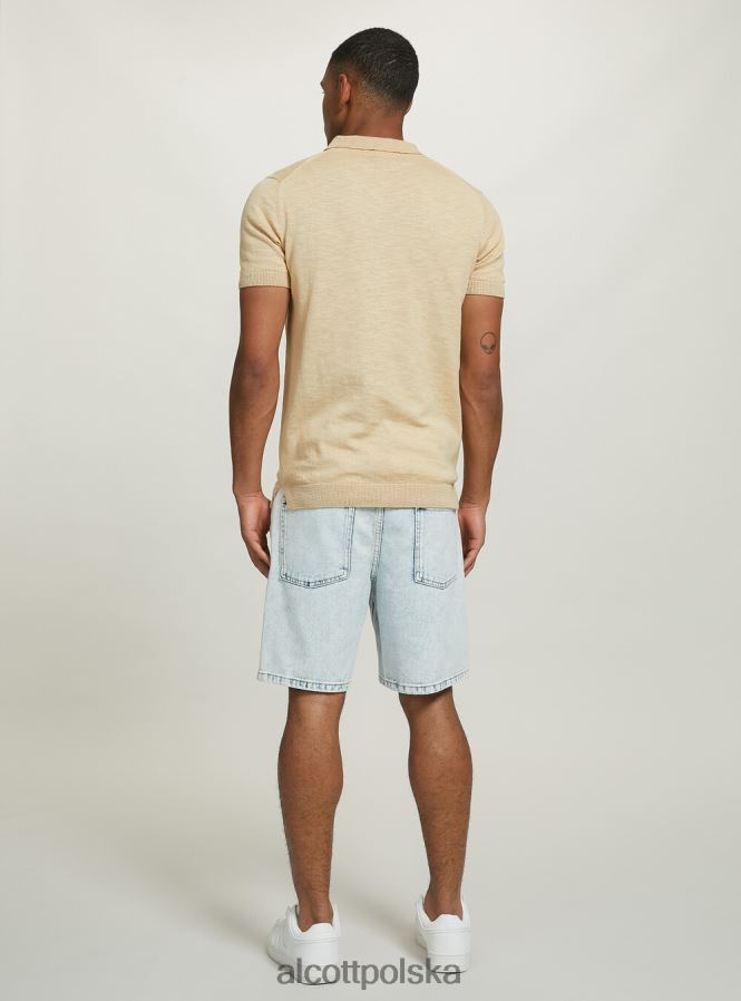 odzież Alcott sweterek polo bg3 beżowy jasny mężczyźni 2TXFF6920