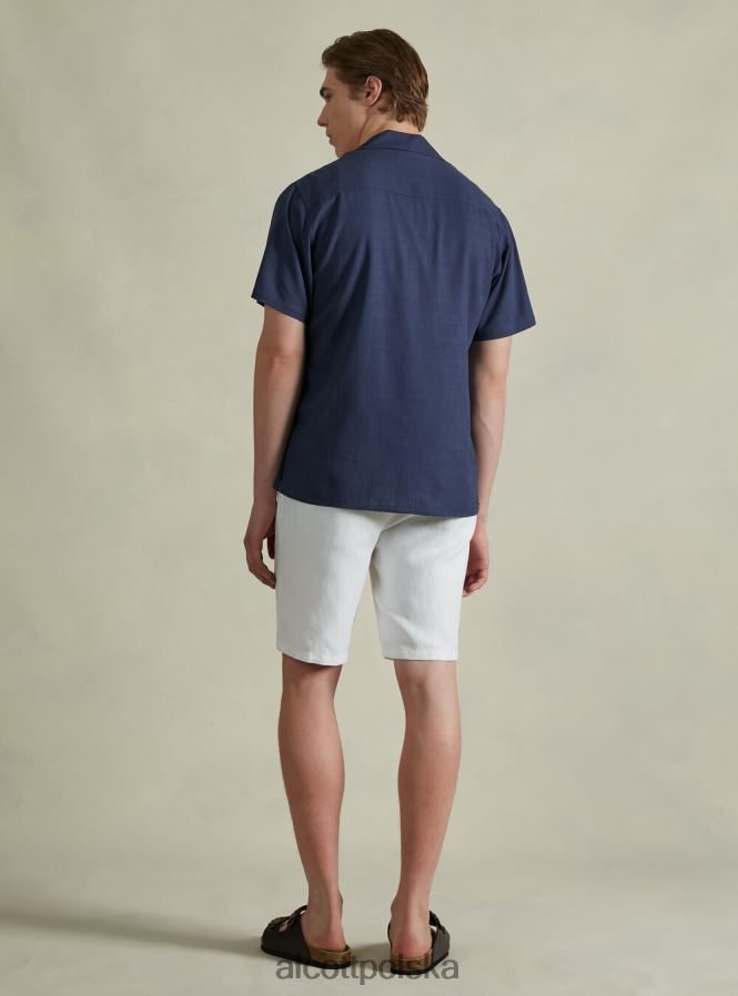 odzież Alcott Lniana koszula z kołnierzykiem typu kręgle Kaki mężczyźni 2TXFF6993