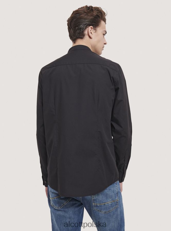 odzież Alcott camicia a maniche lunghe con collo coreano biały mężczyźni 2TXFF6807