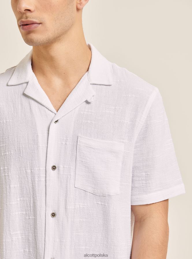 odzież Alcott camicia collo kręgielnia w misto con taschino wh1 ecru mężczyźni 2TXFF61090