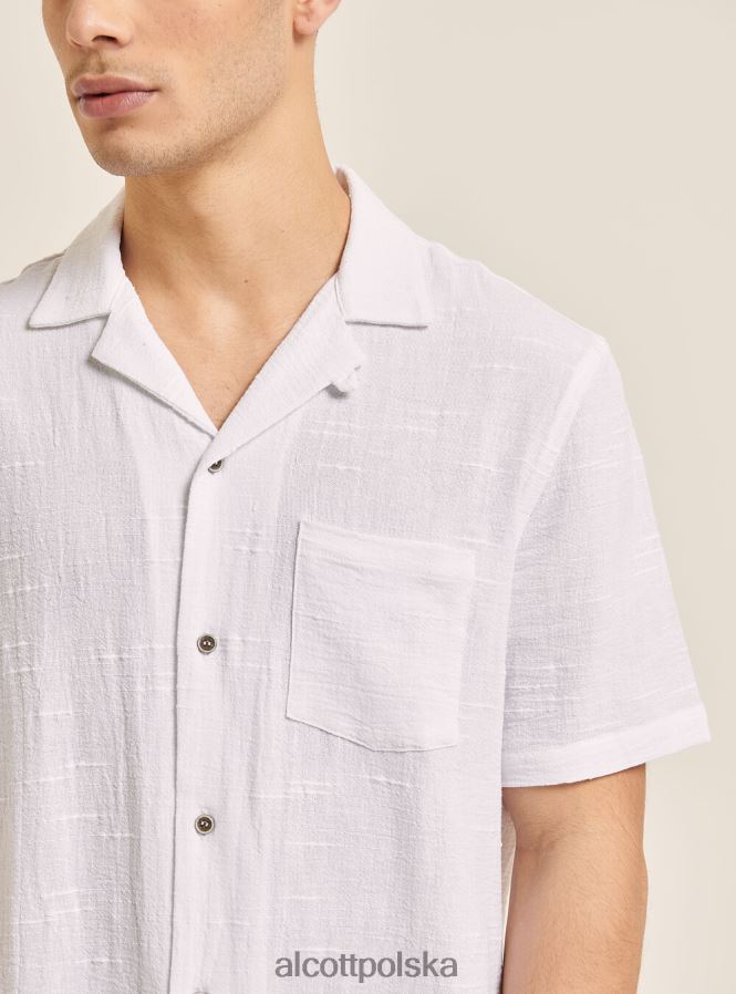 odzież Alcott camicia collo kręgielnia w misto con taschino wh1 ecru mężczyźni 2TXFF61090