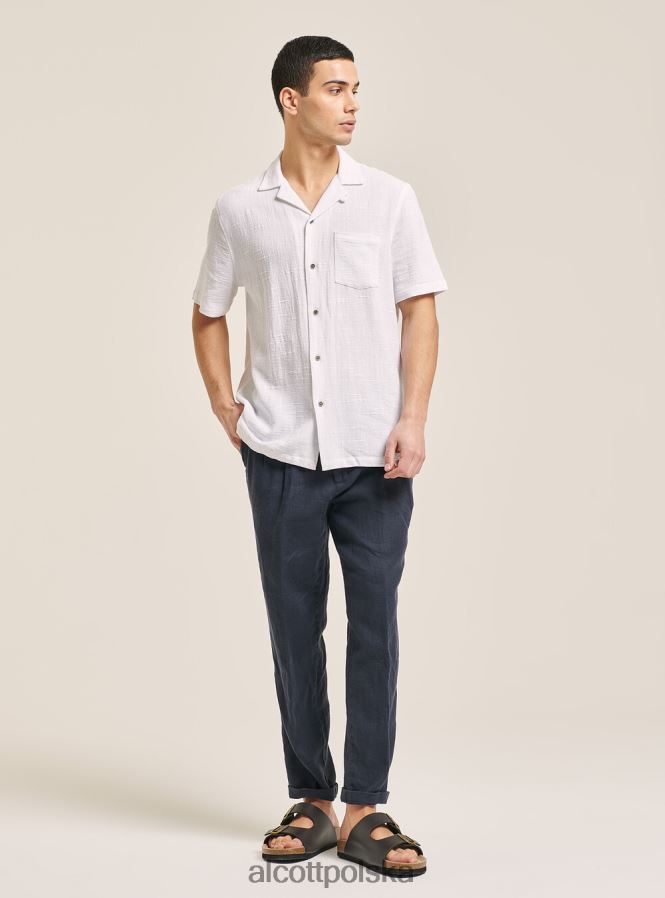 odzież Alcott camicia collo kręgielnia w misto con taschino wh1 ecru mężczyźni 2TXFF61090