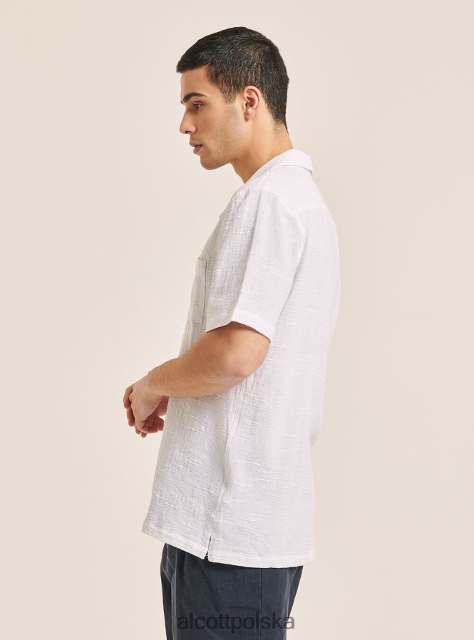 odzież Alcott camicia collo kręgielnia w misto con taschino wh1 ecru mężczyźni 2TXFF61090