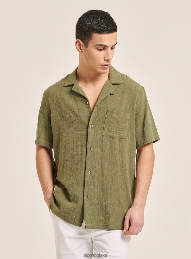 odzież Alcott camicia collo kręgielnia w misto con taschino wh1 ecru mężczyźni 2TXFF6820