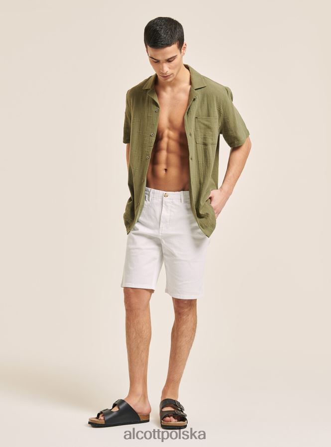 odzież Alcott camicia collo kręgielnia w misto con taschino wh1 ecru mężczyźni 2TXFF6820