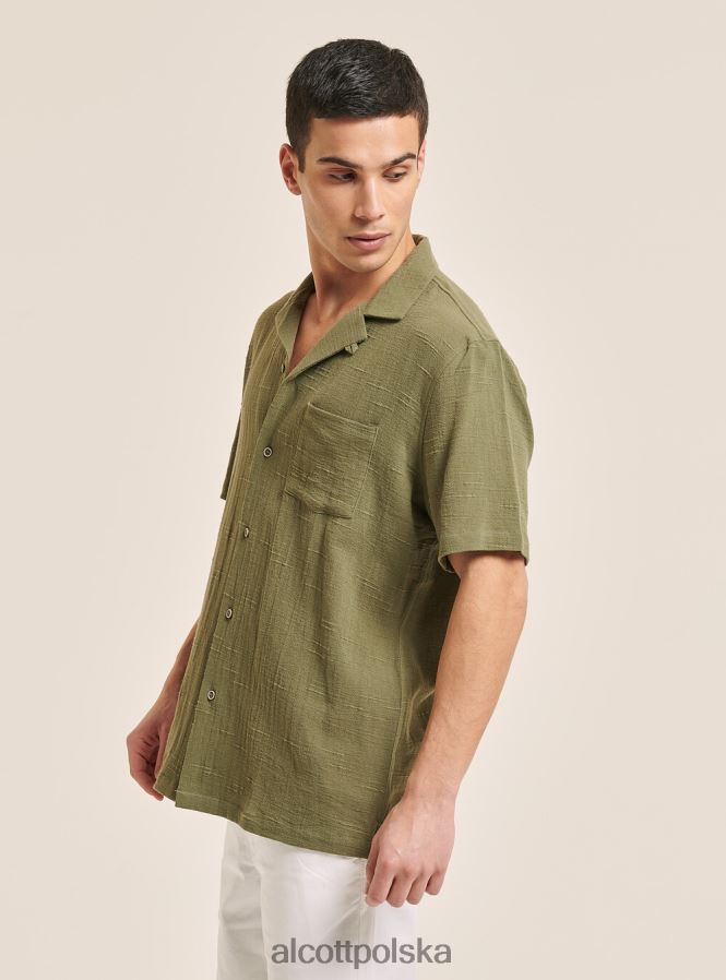 odzież Alcott camicia collo kręgielnia w misto con taschino wh1 ecru mężczyźni 2TXFF6820