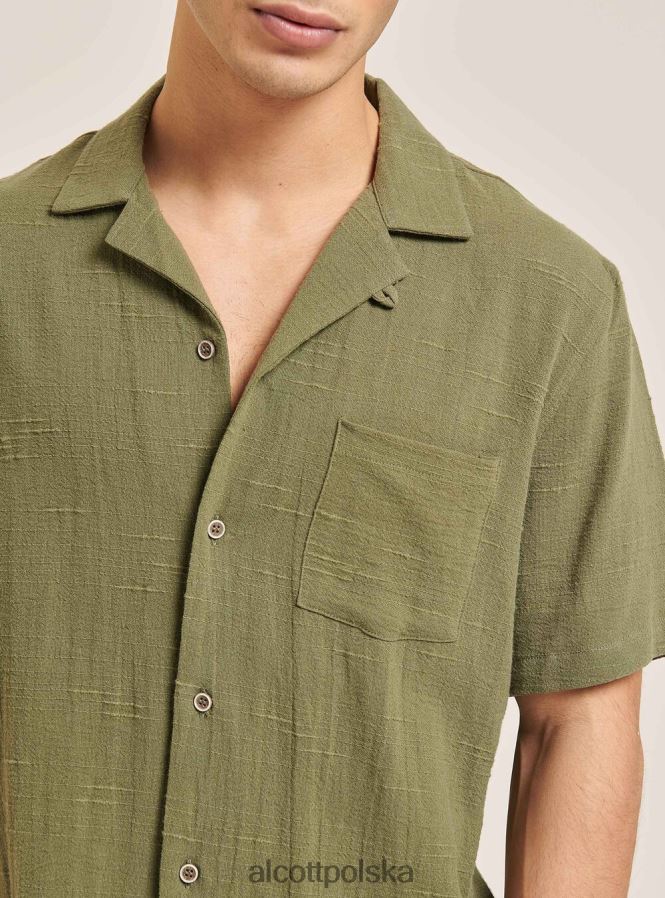 odzież Alcott camicia collo kręgielnia w misto con taschino wh1 ecru mężczyźni 2TXFF6820