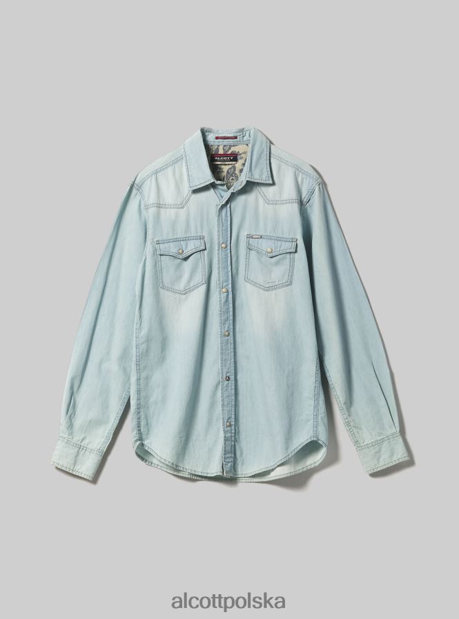 odzież Alcott dżinsowa koszula czarny mężczyźni 2TXFF6751