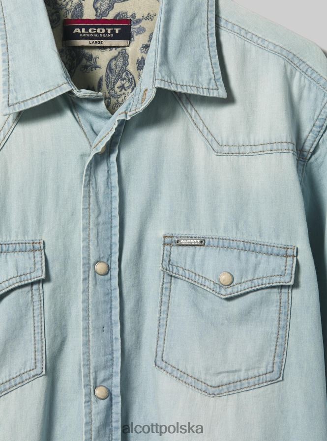 odzież Alcott dżinsowa koszula czarny mężczyźni 2TXFF6751